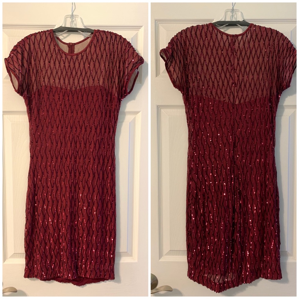 Deep Red Sequined Dress